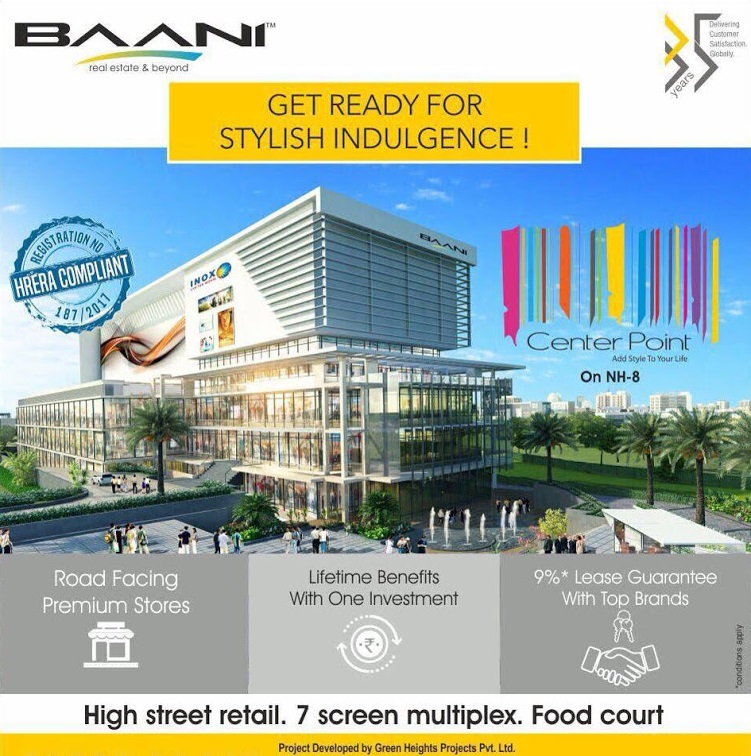 Get lifetime benefits with one investment at Baani Center Point in Gurgaon